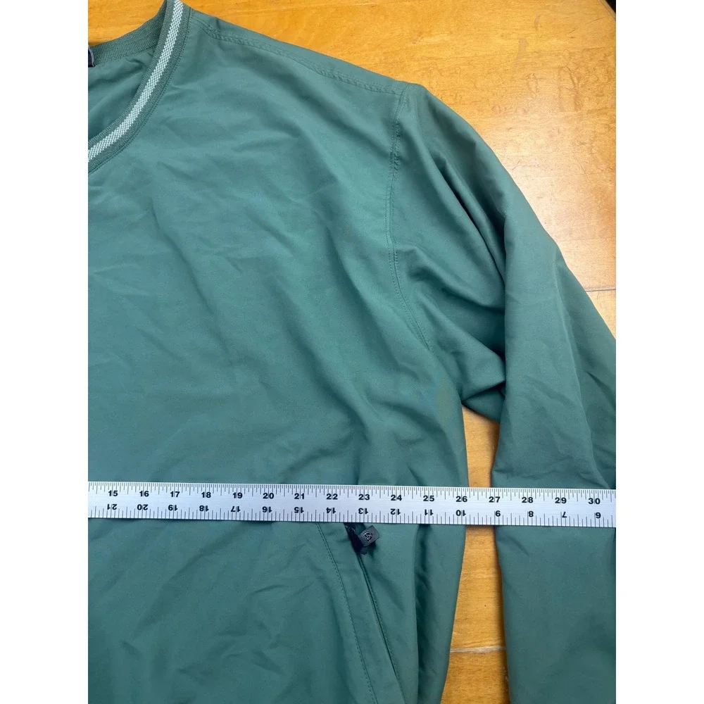 Nike Golf V-Neck Windbreaker Pullover Teal Green Mens XL Zip Pockets Swoosh